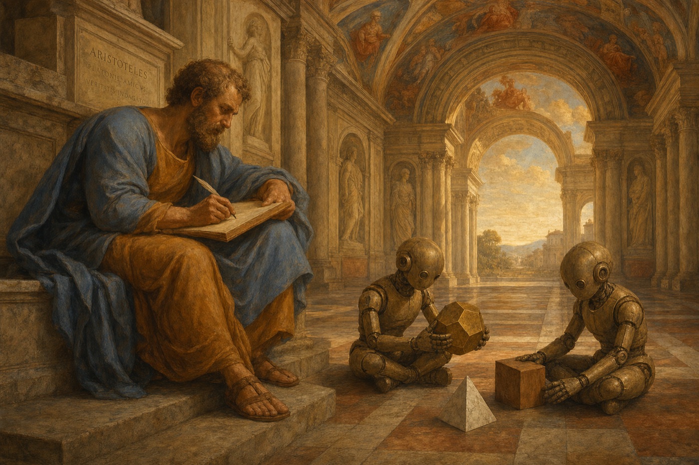 A philosopher evaluates two automata reasoning about geometric solids.